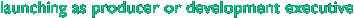 launching as producer or development executive 